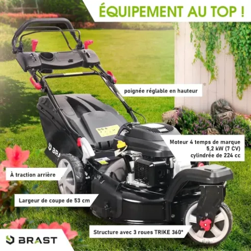 Avis BRAST TRIKE 224cc 7cv 53cm : la tondeuse 3 roues maniable mais controversée