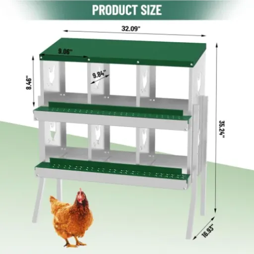 Avis Nid de Pondoir pour Poules 6 Compartiments : un modèle métal ventilé pour petits et moyens élevages