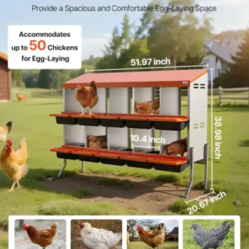 Avis VEVOR Pondoir à Poules 10 Compartiments : un gros nichoir métal/plastique pour gérer beaucoup de pondeuses