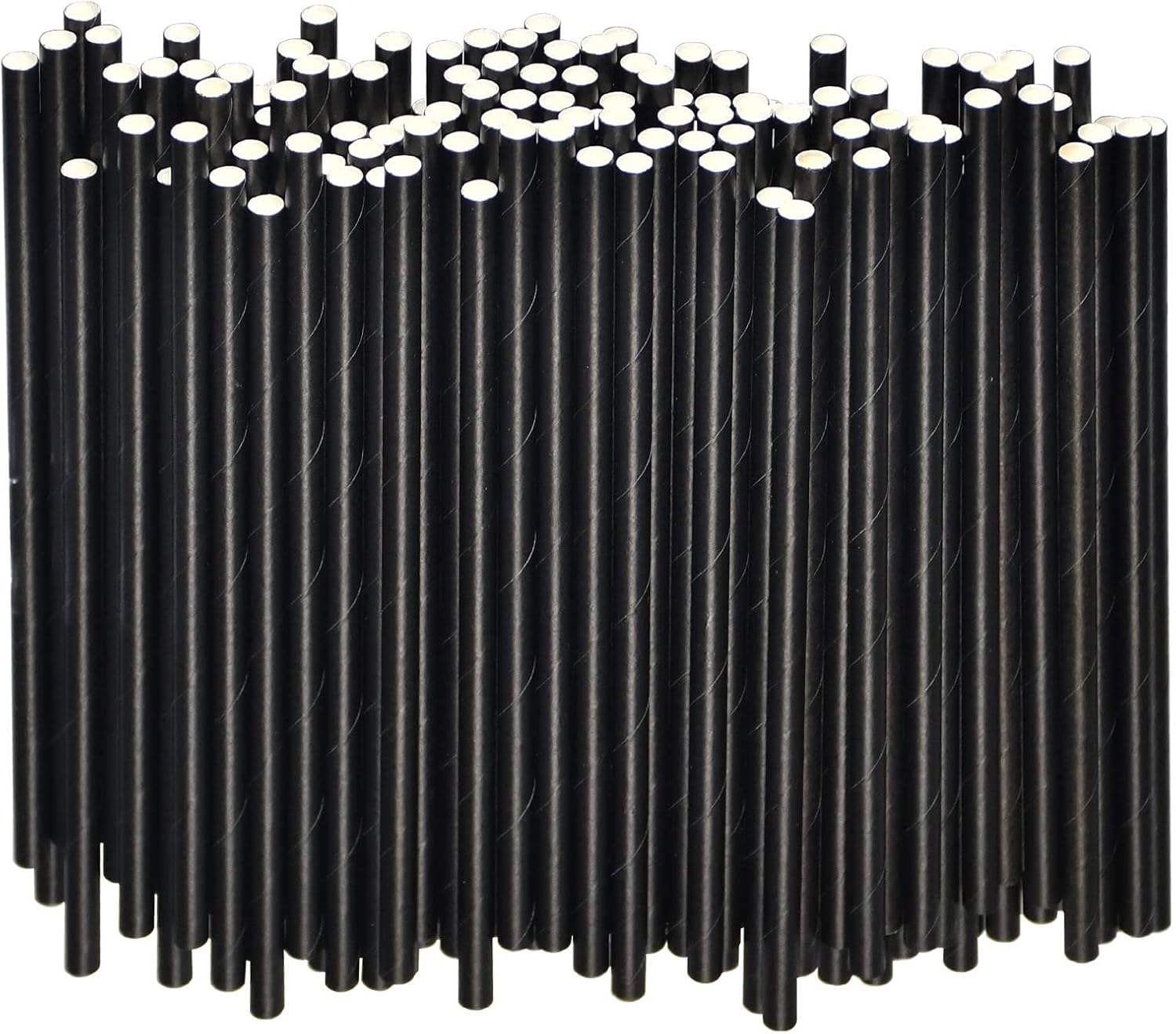 Petites pailles en papier noir pour cocktails, cafés et boissons courtes - 14,6 x 0,6 cm, 500 unités - 100 % biodégradables et compostables