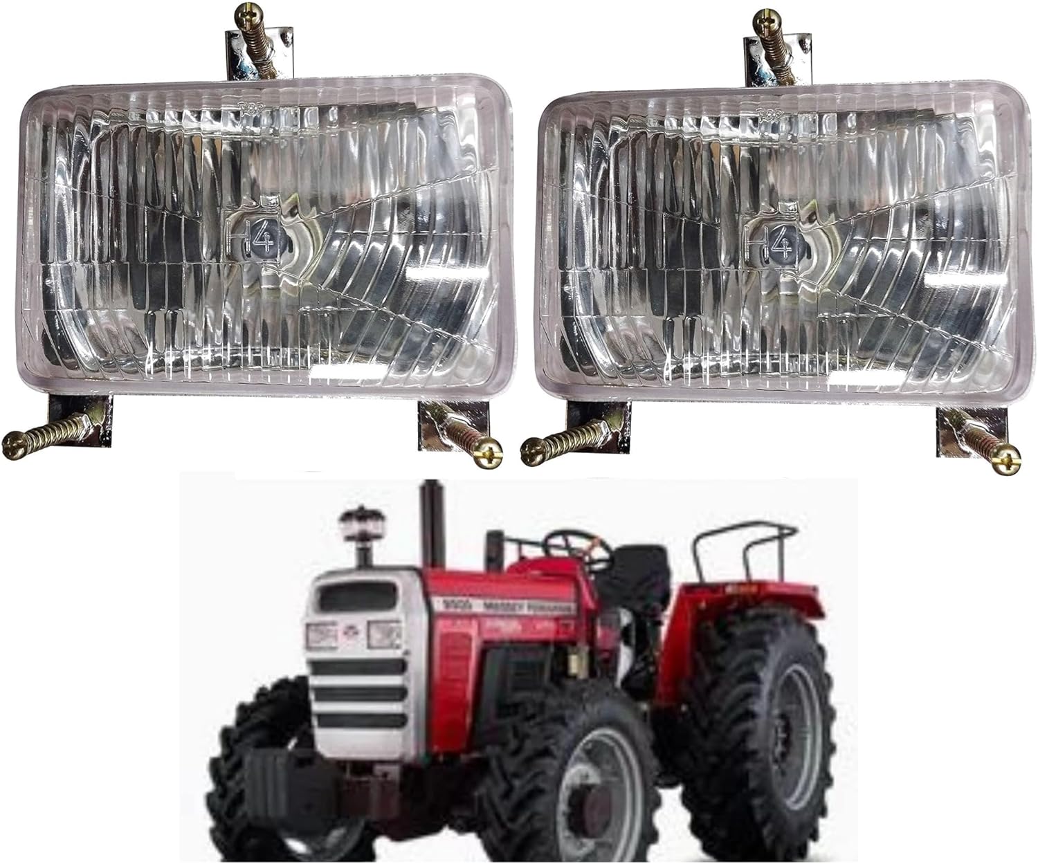 APSMOTIV Phares de tracteurs ensembles de phares d'assemblage avec 12v volt compétitif pour Massey Ferguson I 200 3000 300 6100 I Série NA articulée