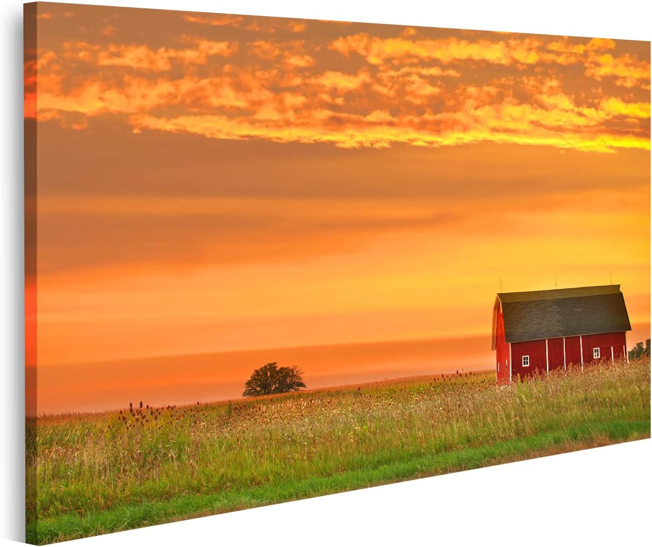 Islandburner Tableau sur Toile Paysage agricole Cadre Affiche Poster Murale Tableaux