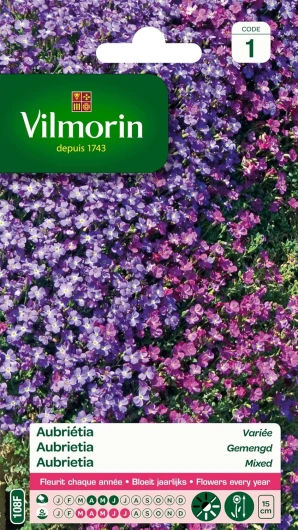 Aubriéta en mélange - semences pour plantations - Fleurs Basses 15 cm vivaces - fleurit Chaque année - Floraison précoce, Bleu