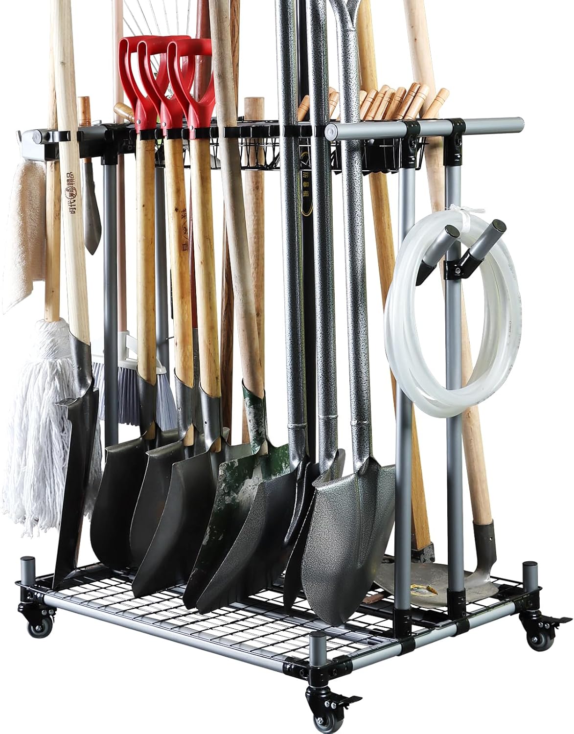 Étagère de Rangement Polyvalente pour Outils de Jardin avec Stockage Classifié pour Chariot de Matériel Agricole Lourd