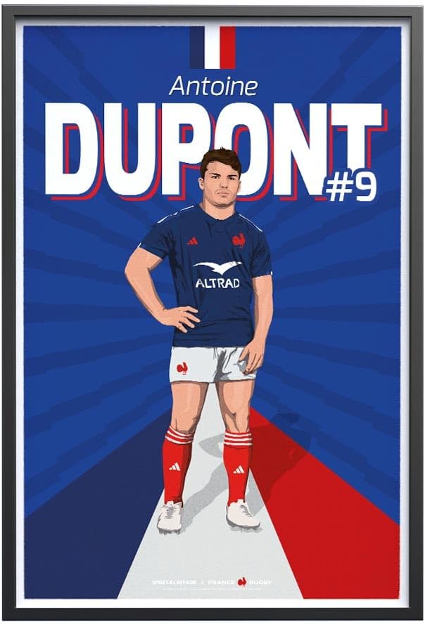 Sport à l'Affiche - Art Poster - France Rugby - Antoine Dupont 30x40 cm