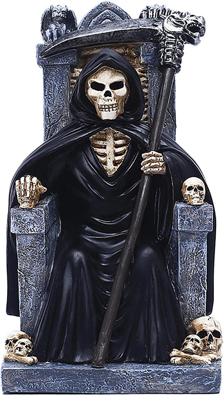 Figurines Traditionnelles En Résine De La Faucheuse Du Trône, Ornement En Résine D'Halloween, Décoration De La Faucheuse De Table, Accessoires De Table De Décoration De La Statue De Faucheuse Du Trône