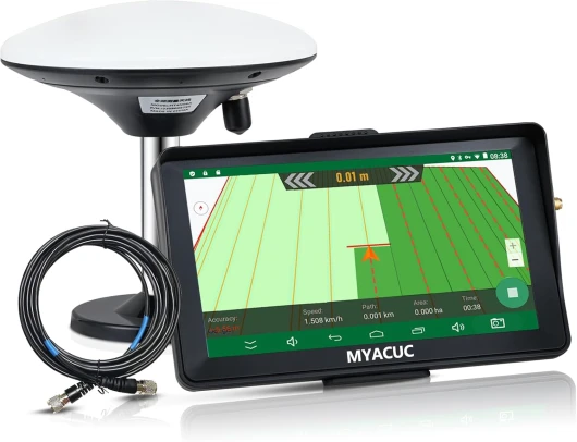 MYACUC Navigateur Agricole GPS pour Tracteur de 7 Pouces Adapté au Labourage et au Semis des Terres Agricoles Positionnement GPS Automatique