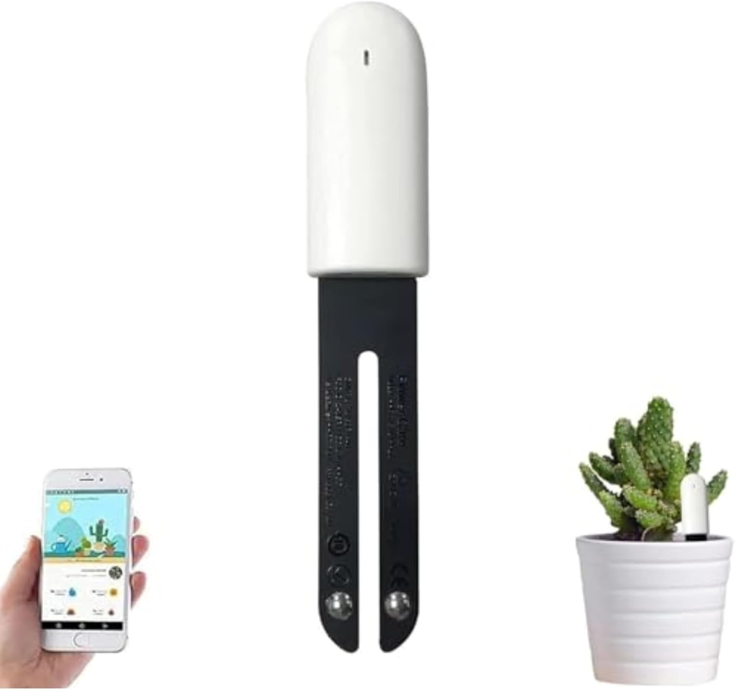 4 Hop 1 Capteur Testeur de Sol, Humidité Plante Meter Sol, Intelligente Hygrometre Plante, Surveillance Automatique du Niveau D'humidité/Lumière/Fertilité/Température, pour Mijia APP (1 Packs)
