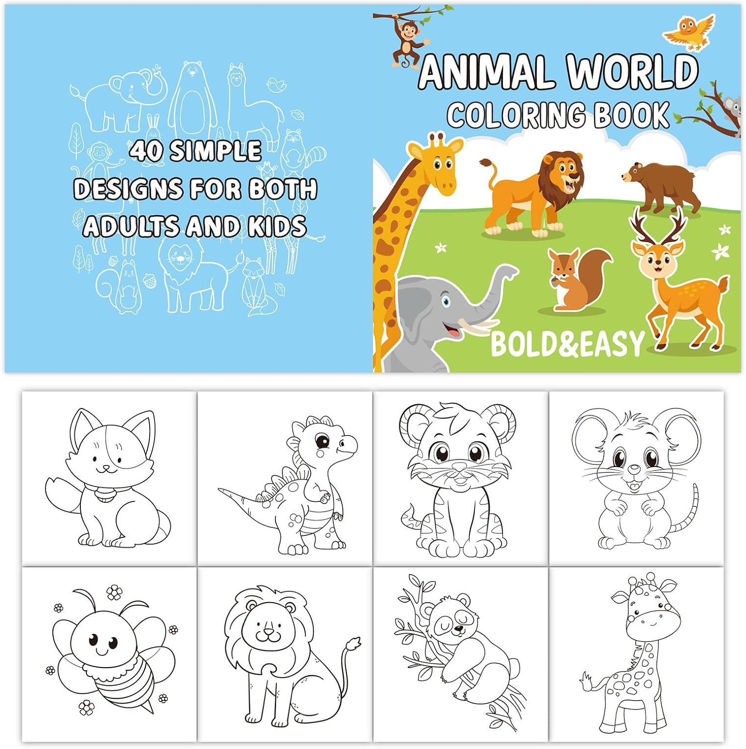Livre de coloriage d'animaux pour , livre de coloriage animaux – Livre de coloriage avec gribouillis d'animaux amusants pour les tout-petits âgés de 3 à 5 ans pour la maternelle et la