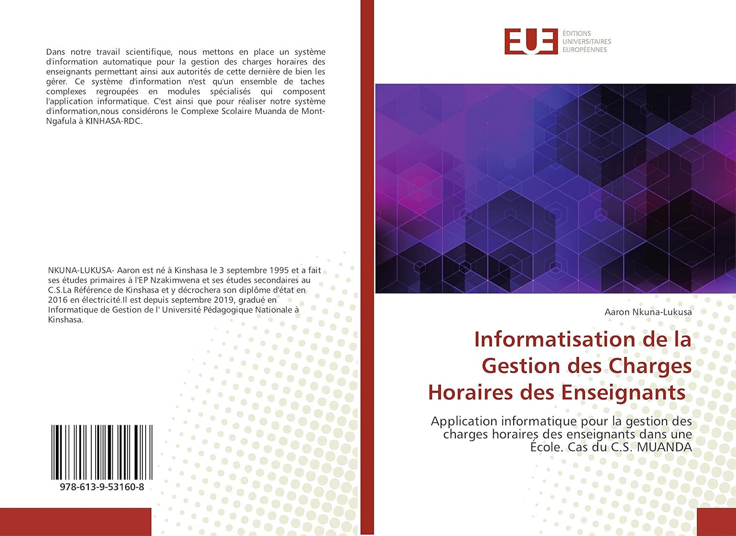 Informatisation de la Gestion des Charges Horaires des Enseignants: Application informatique pour la gestion des charges horaires des enseignants dans une École - Cas du C.S - MUANDA