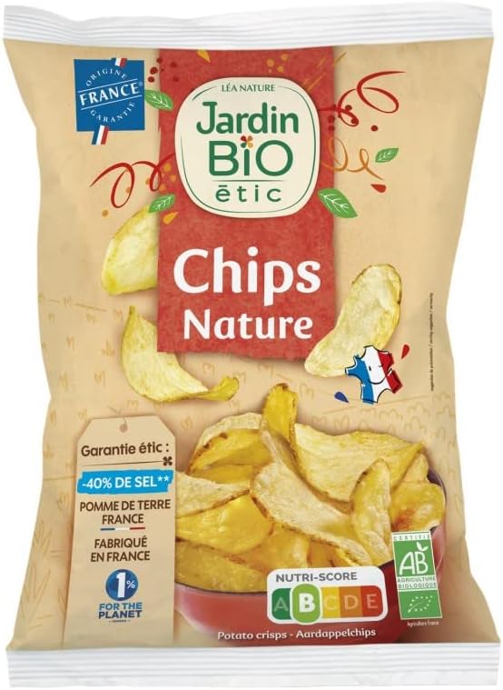 JARDIN BIO ÉTIC CHIPS NATURE DE POMME DE TERRE BIO SACHET 125G, JARDIN BIO ETIC, LOT DE 4