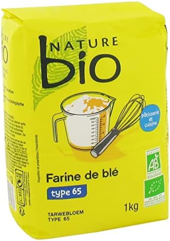 NATURE BIO - Farine de blé T65 bio pour pains et pâtisseries - sac de 1 kg - idéal pour les recettes saines et savoureuses - - Lot De 4 - Vendu Par Lot