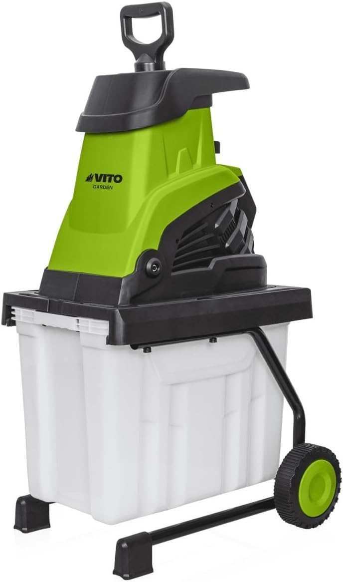 Broyeur de végétaux 2500W Bac 45 Litres Branches 45mm Elagage Jardinage Taillage