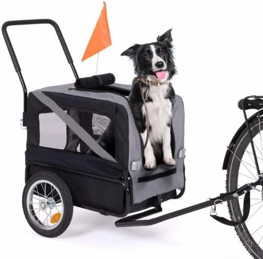 Remorque à vélo pour Chien Tilly avec réflecteurs 128 x 52 x 102 cm pour Animaux de Compagnie