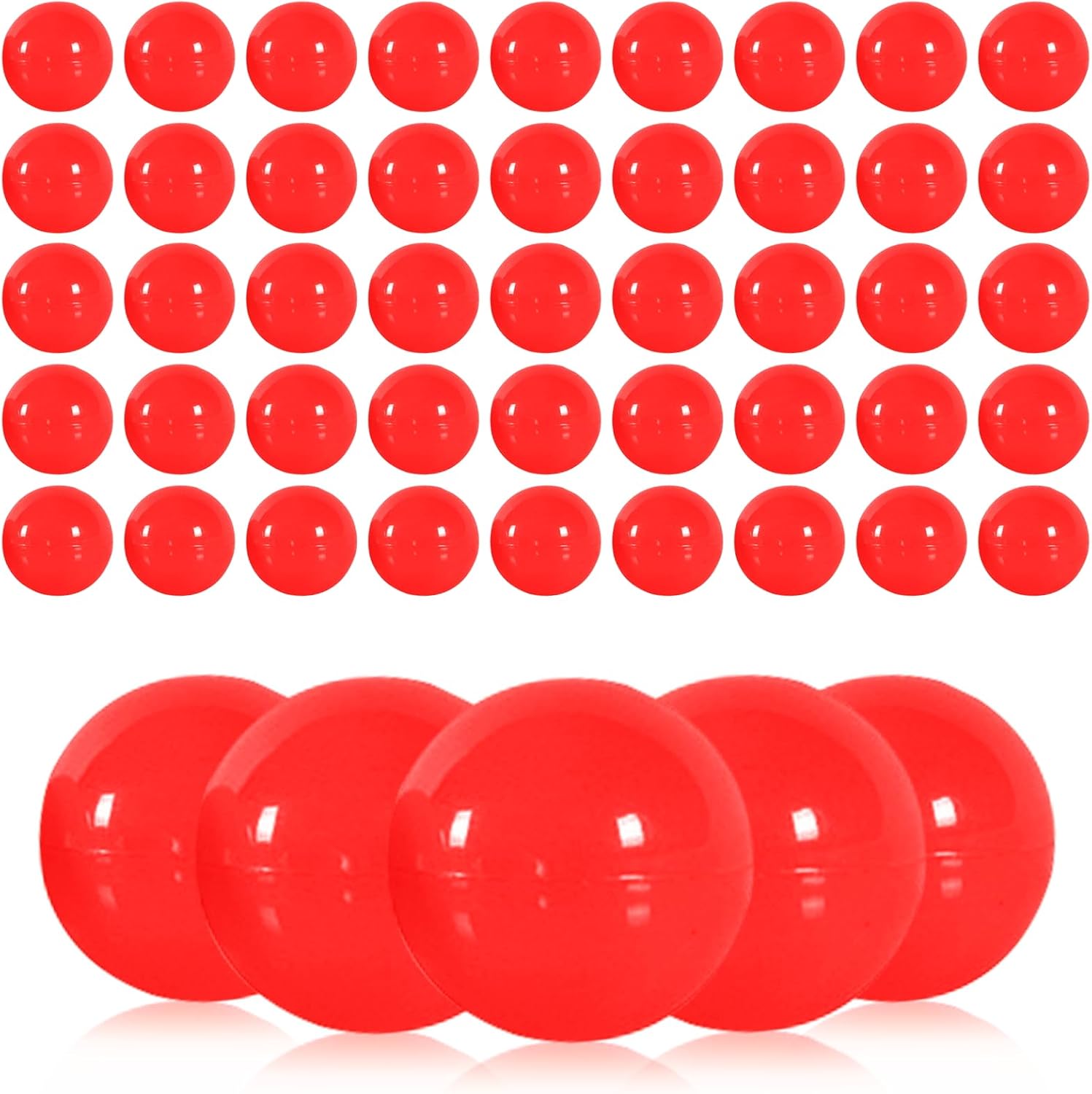 50 Pièces Balles de Loterie, 3cm Balle Fournitures De Bingo,Balles de Loterie à Visser pour Activités de Fête Party (Rouge)