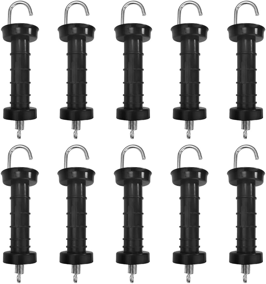 10 Pièces Poignée de Portail Poignées de Clôture Électrique Poignée de Porte pour Clôture Électrique, Tension de Ressort Isolée, Accessoires de Remplacement pour Clôture, pour Portails de Pât