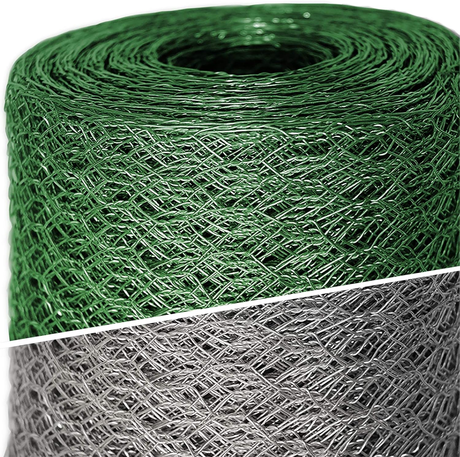 Clôture pour Poulailler - Grillage du Jardin pour Plantes grimpantes, en Fil de Fer zingué - Résistante aux intempéries, épaisseur du Fil 0.8 mm, Maille 13mm - (H) 50cm x (L) 25m Vert