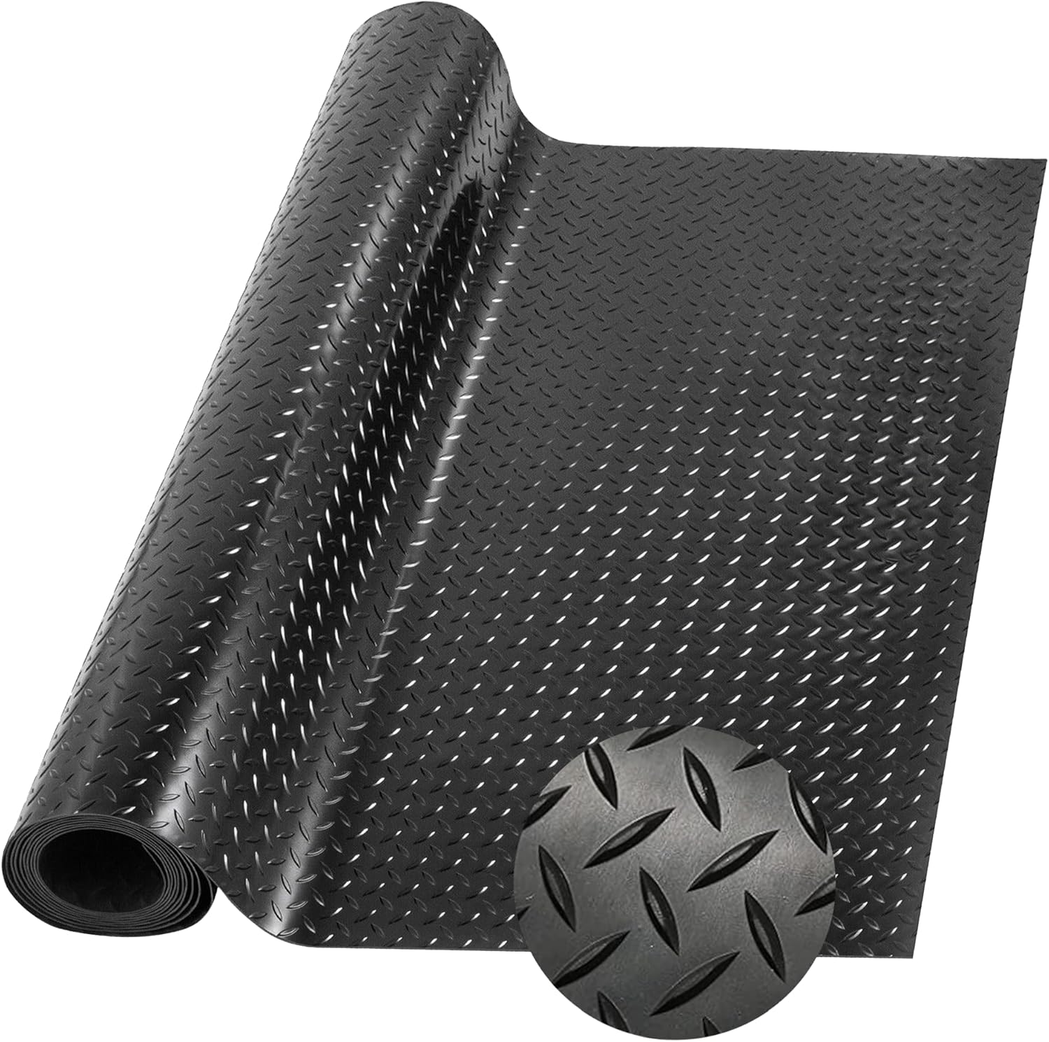 Tapis en Caoutchouc Antidérapant, 100 x 500 CM Tapis Sol Caoutchouc Tapis Antidérapant 3 MM Épaisseur Dalle Garage Tapi Protection Sol pour Sol Garage et Entrepôts (Style A)