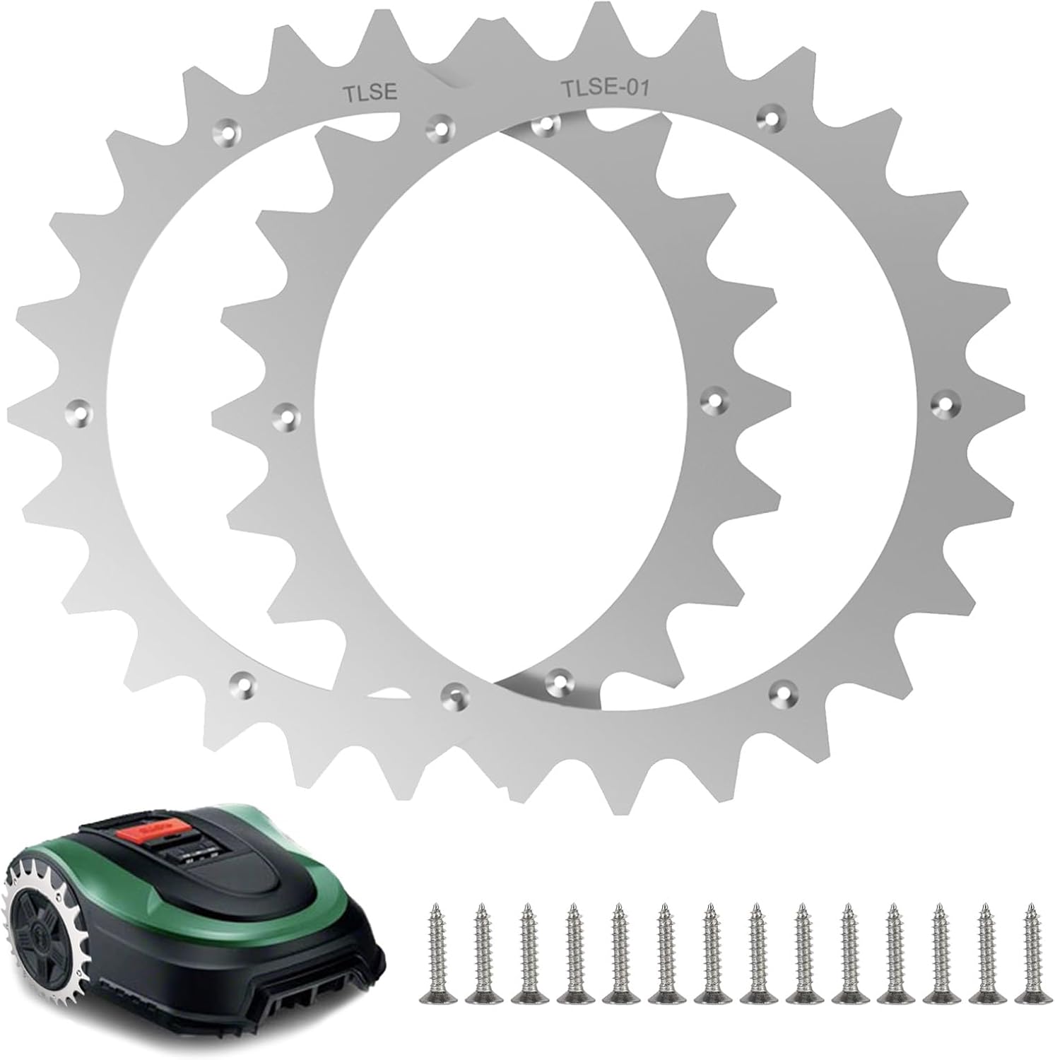 Pointes En Acier Inoxydable, 2 PCS Pointes Pour Segway Navimow - i105 - i108E avec 14 Vis Amélioration Traction Pour Tondeuse à Gazon Robot 255mmX2,5mm Pour Accessoires Roues Hors Roue