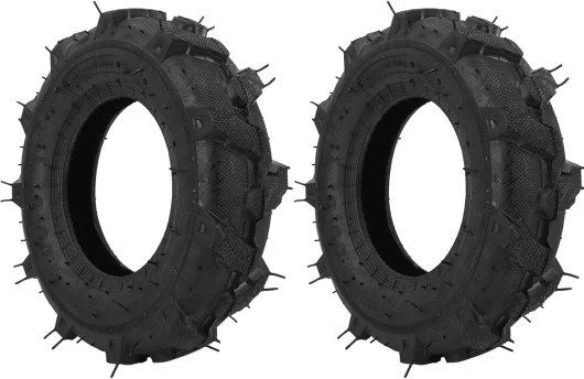 Garden Master Pneu de Tracteur, 2 Pièces 4.00-8 Pneu Tubeless 4 Plis Capacité de de 672 Lb Pneus Tubeless en Caoutchouc, Pneu de Tracteur de Jardin pour Fraise Trancheuse