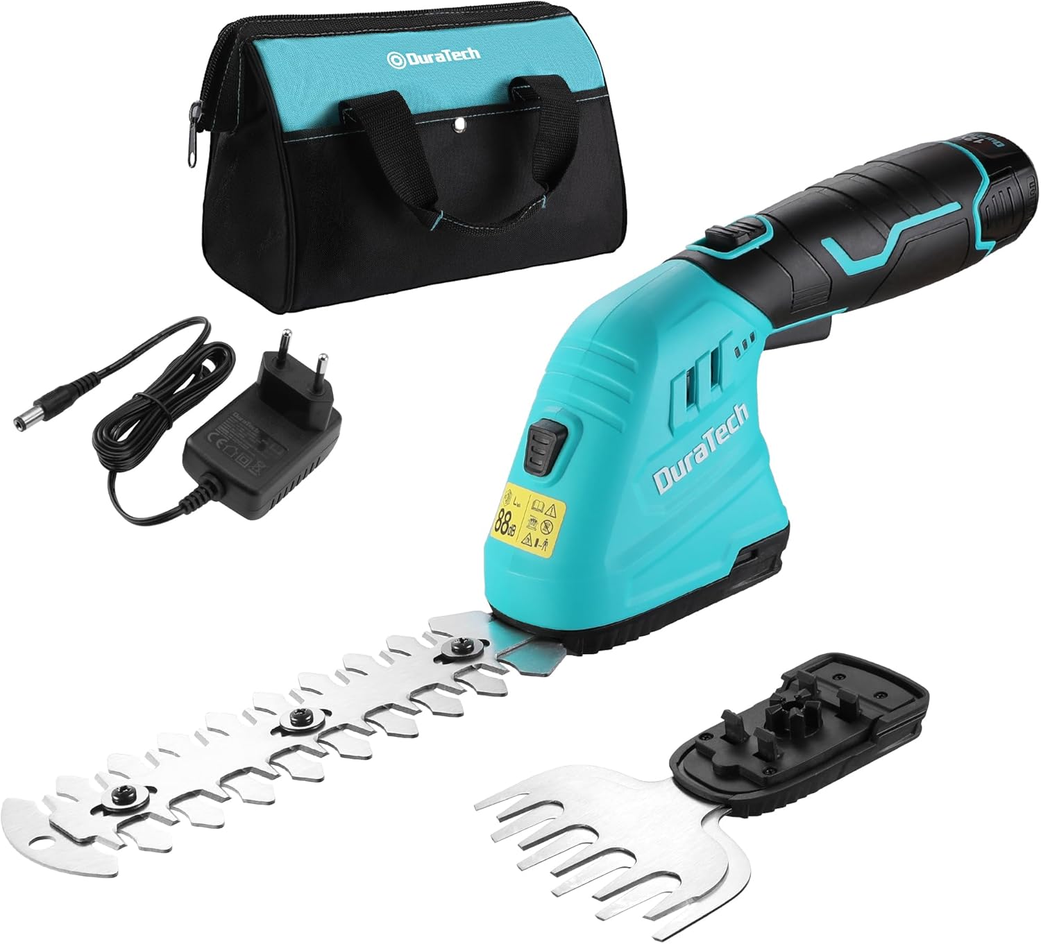 Cisaille Sculpte-Haie Electrique, Taille-Herbes sans Fil 12V, Taille Haie Batterie 2000mAh, 2 Lames, Cisaille a Gazon Léger pour Coupe, Elagage, avec Sac Oxford