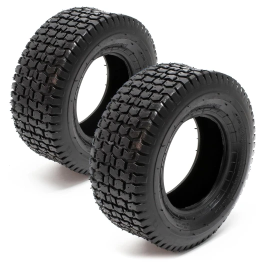 Lot de 2x Pneu 13x5.00-6 pour tracteur à pelouse – 305 x 305 x 110 mm – avec Profil à crampons – capacité de charge max - 145 kg – pour Roue Tondeuse à gazon Brouette Chariot Diable