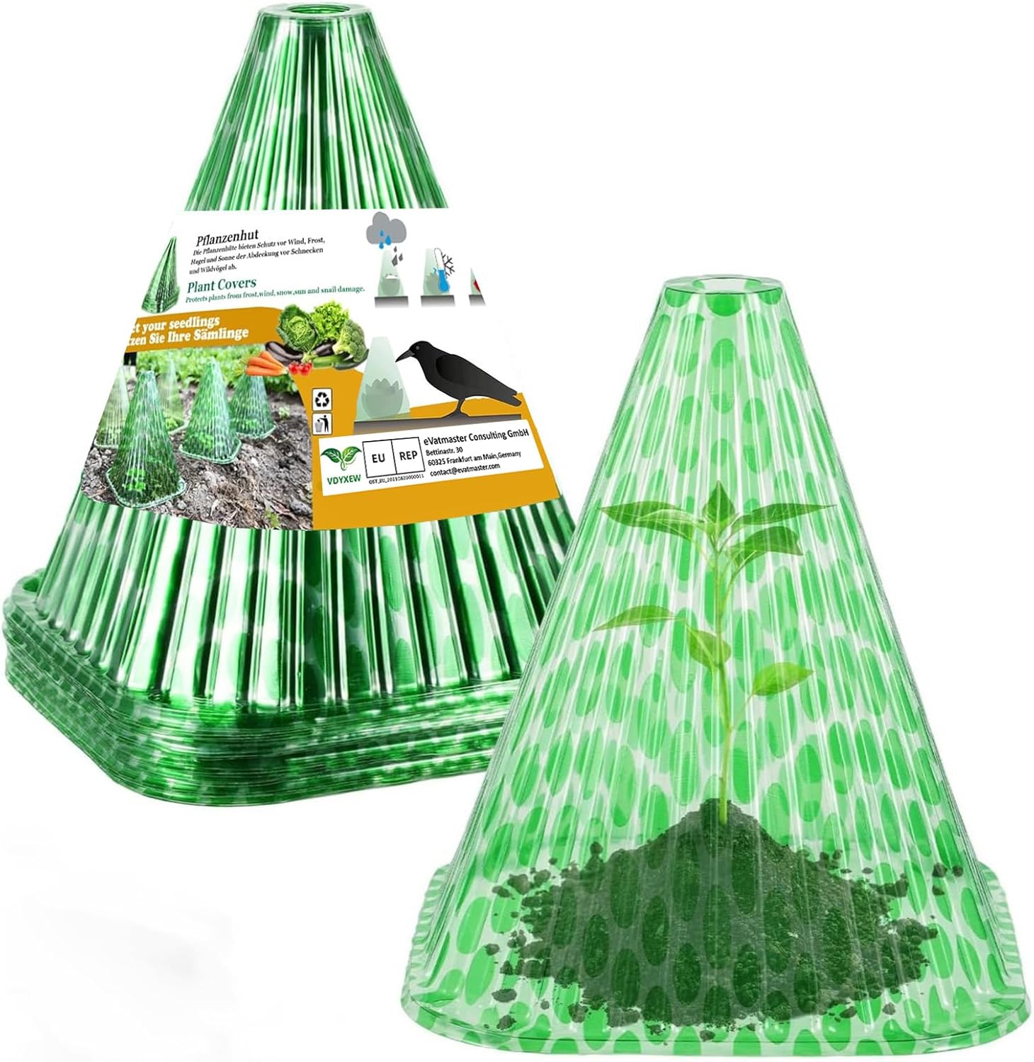 Garden Cloches - Lot de 20 cloches de jardin réutilisables - Pour protéger contre le soleil, le gel, les clous, etc - (22 x 19,5 cm)