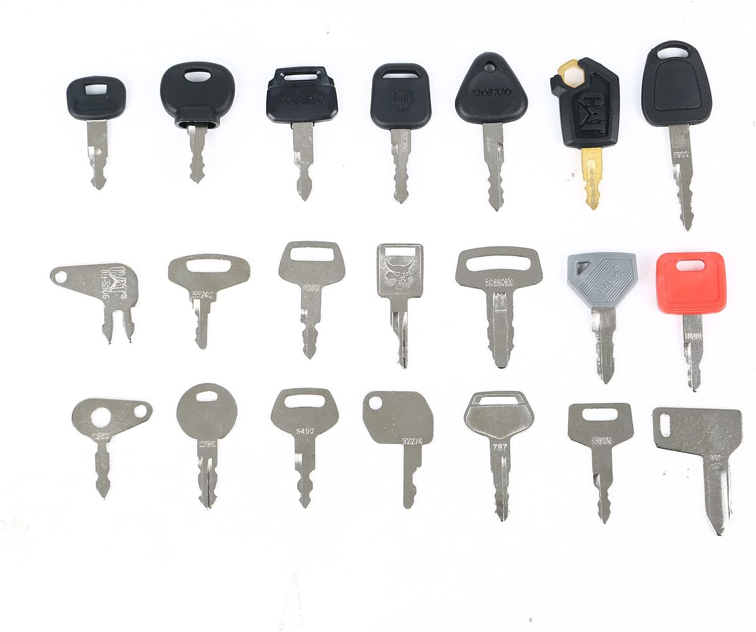 Digger Keys Lot de 21 clés pour engins de chantier agricoles, engins de chantier, excavatrices