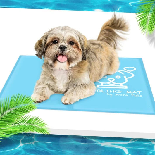 Tapis Rafraichissant pour Chats et Chien Tapis Refroidissant Gel Non Toxique Tapis Fraicheur pour Animaux de Compagnie Matelas Refrigerant Étanche et Facile à Nettoyer M 65 x 50 cm