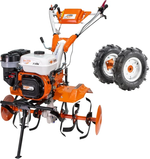 RURIS - Motoculteur Professionnel 731FR - Moteur General Engine de 8,5 CV - Largeur de Travail de 560-830 mm - Surface Traitée Allant Jusqu'à 1000 m²/h, Orange