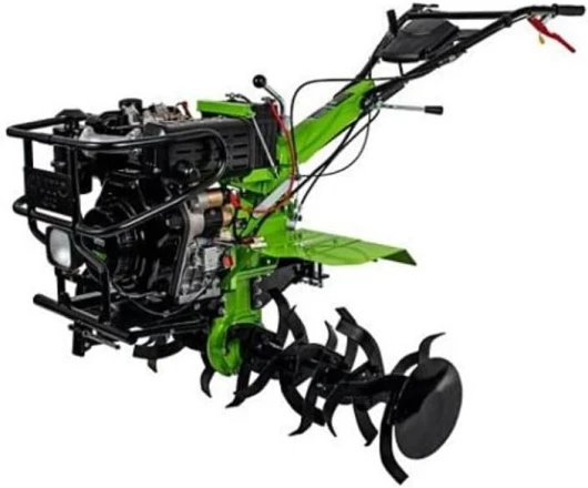 Motoculteur Thermique Diesel 12CV 4T Transmission directe Fraises et Butteur Double