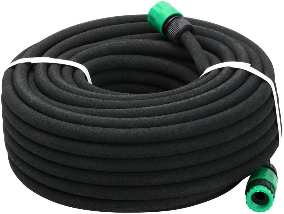 Tuyau d'Arrosage Extensible de Jardin 50M tuyau Micro-poreux Flexible Irrigation Goutte à Goutte Diamètre Intérieur 1.2cm Tuyau d'Infiltration PE Noir