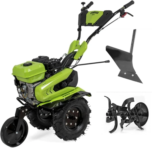 Motoculteur thermique à essence 212 cm3 7CV moteur 4T Transmission courroie Largeur 70-85cm Buteur + fraises