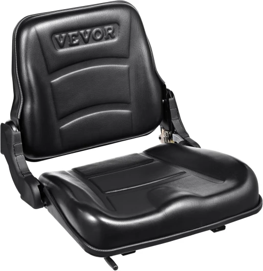 Siège de Chariot Élévateur à Fourche Universel Siège de Tracteur Rabattable avec Dossier à Angle Réglable Micro-interrupteur Fente Étendue 160-340 mm Siège Confortable pour Chargeur Excavateur