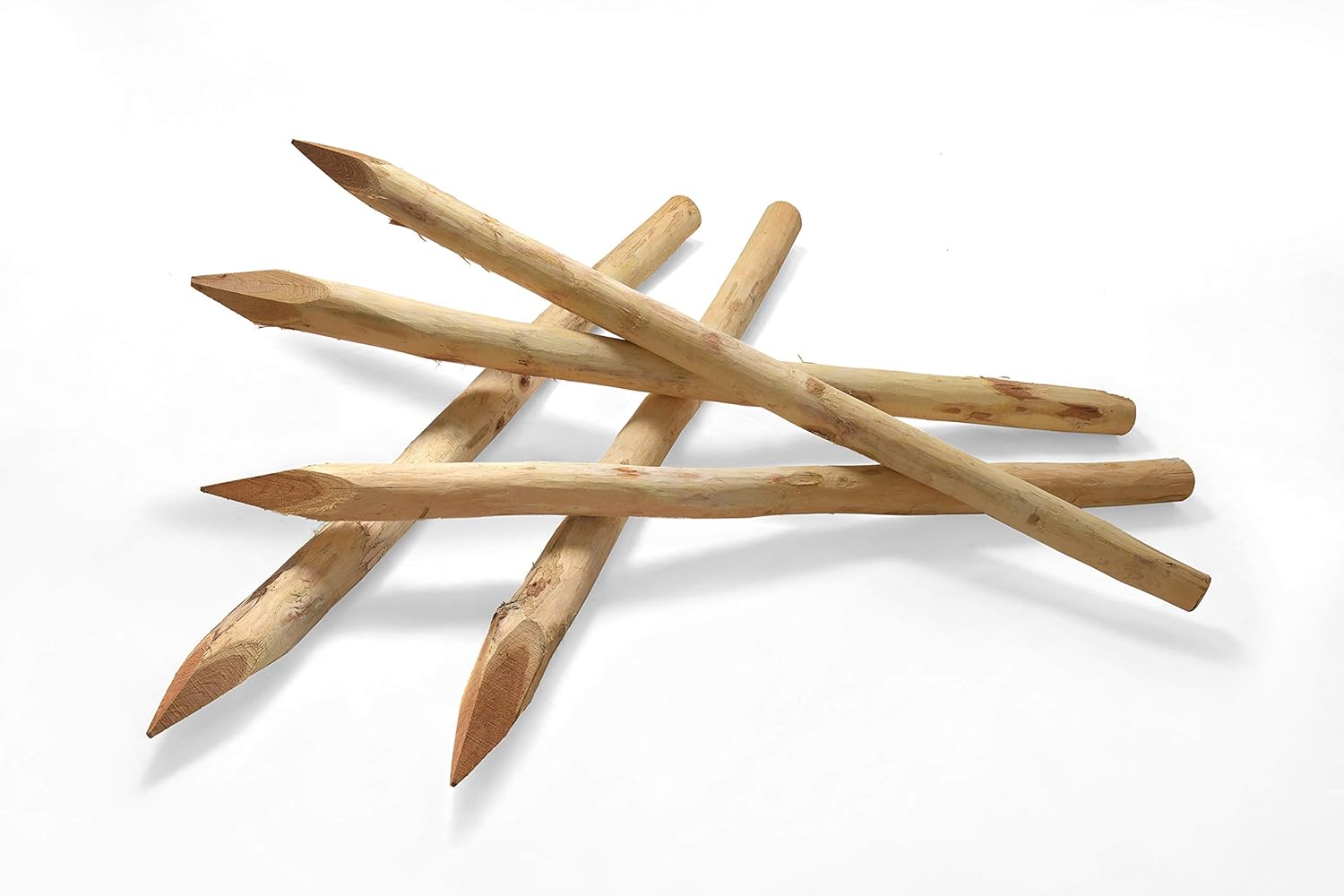 Poteaux de clôture en acacia, 6 à 8 cm, poteaux en bois dur solide et robuste, naturel, 200 cm