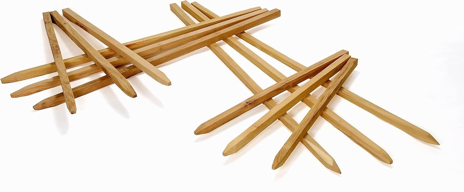 Piquet en bois équarri en acacia - Profil carré en bois scié et taillé d'un seul côté (H x l x L) : 3 x 3 x 150 cm.