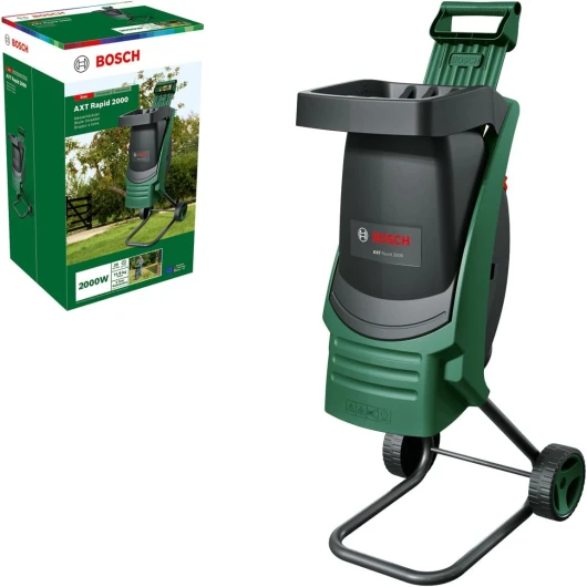 AXT Rapid 2000 Broyeur de végétaux (pour un broyage puissant des débris de jardin ; moteur puissant de 2000 W)
