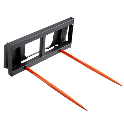 Pique-botte de Foin Capacité de Charge 1360 kg Fourche à Balles 2 Dents 125 cm Fourches à Pointes à Fixation Rapide Grande Durabilité pour Tracteurs, Chargeuses Compactes, Agriculteurs, Champs