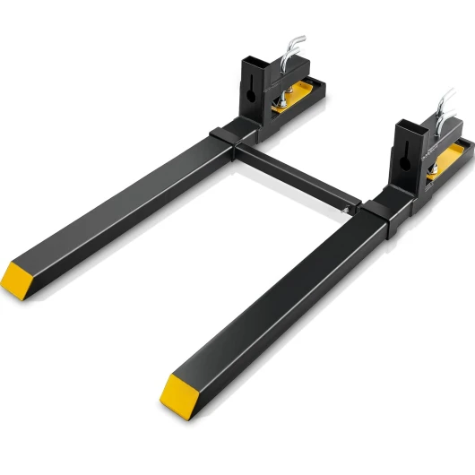 Pinces sur Fourches à Palettes 1490x100x230 mm Fourche de Tracteur Charge 1814 kg Longueur 149 cm Barre Stabilisatrice Réglable Lame Fourche 109 cm pour Chargeur Tracteur Godet Chariot Élévateur