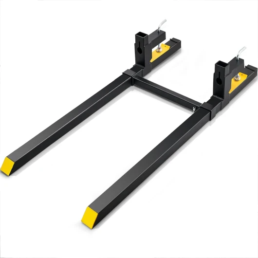 Pinces sur Fourches à Palettes 1490x100x230 mm Fourche de Tracteur Charge 907 kg Longueur 149 cm Barre Stabilisatrice Réglable Lame Fourche 109 cm pour Chargeur Tracteur Godet Chariot Élévateur