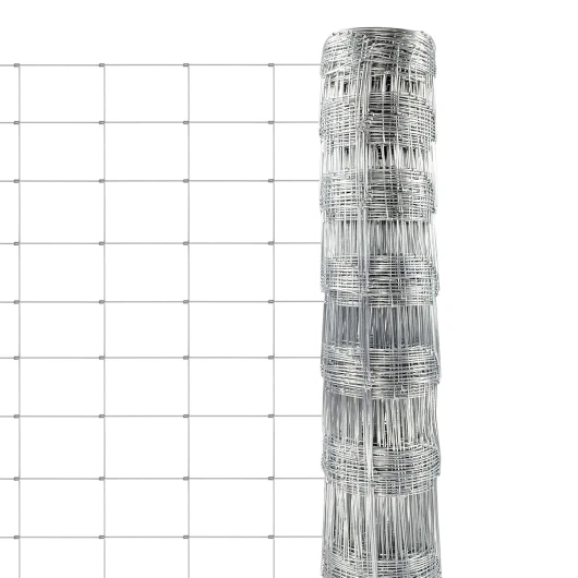 Grillage Clôture forestière - Clôture pour Animaux - Grillage à Gibier Mouton Chèvre Chien Poussins poules - Treillis volière galvanisé - Maille nouée (H150 cm x L50 m)