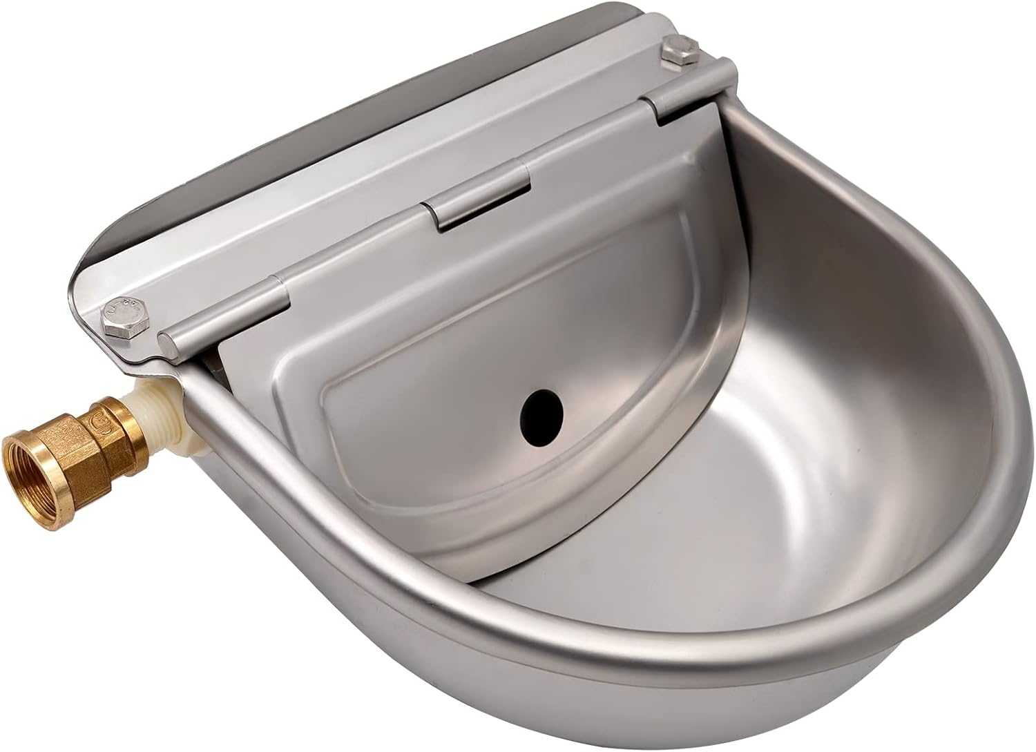 Abreuvoir Automatique pour Chiens, Abreuvoir en Acier Inoxydable pour Chevaux avec Connecteur et Bouchon de Vidange pour Bovins, Moutons, Cochons, Chiens