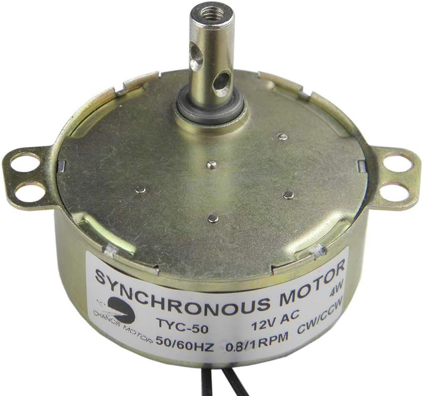 CHANCS Moteur synchrone TYC-50 12V Moteur électrique AC 0.8-1RPM CW/CCW Micro-moteur Moteur à engrenages de réduction