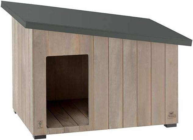Niche pour Extérieur Maison pour Chien Argo 50 en Bois FSC avec Vernis Atoxique Résistant aux U.V - 1 Unité multicolore S