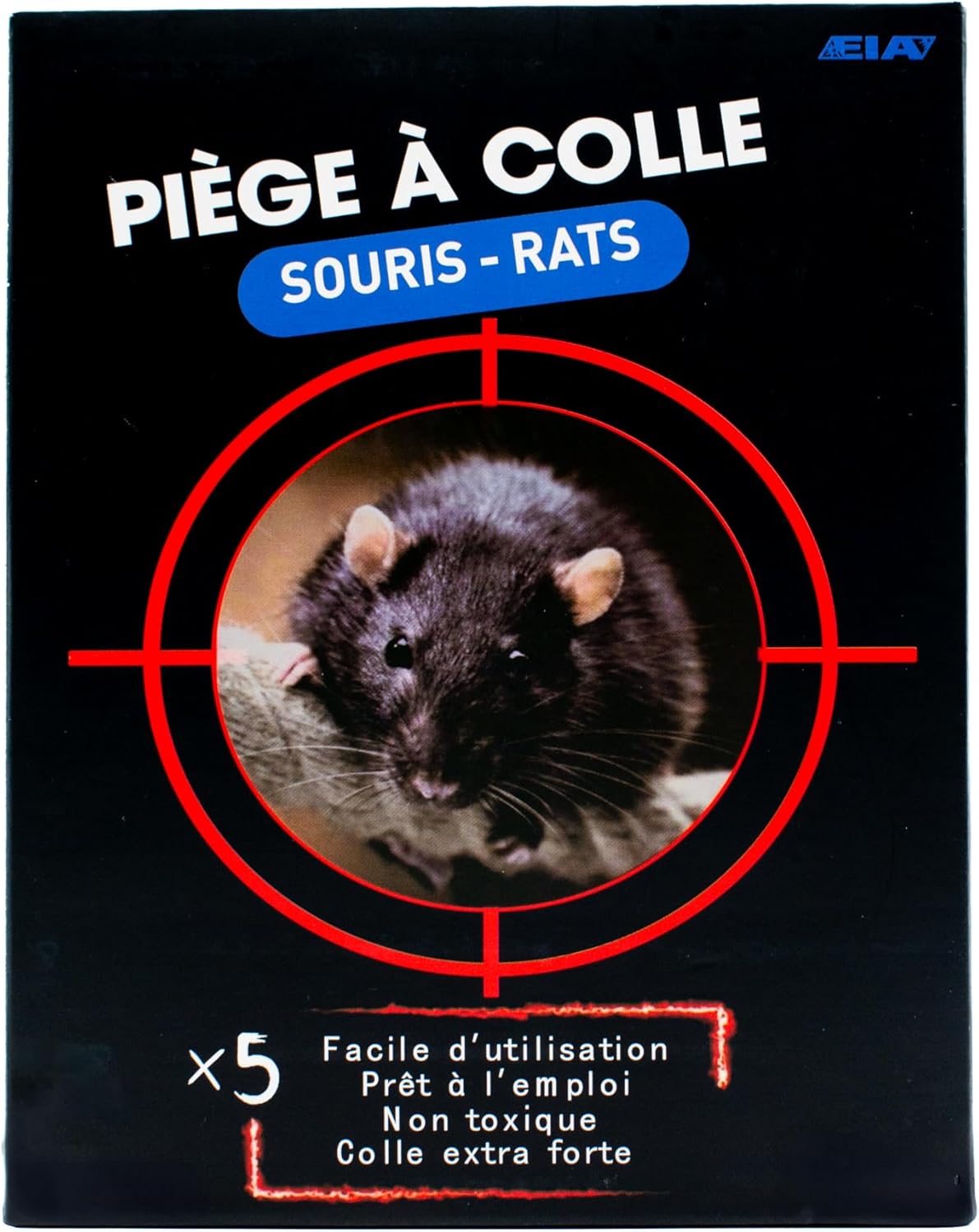 EIA - Piège à Souris & Rats - Lot de 5 ou 10 - Plaques Collantes Ultra Adhésives - Anti Rongeur Puissant - Attrape Souris & Rat- Colle Extra Forte - Maison & Jardin - Facile à Utiliser