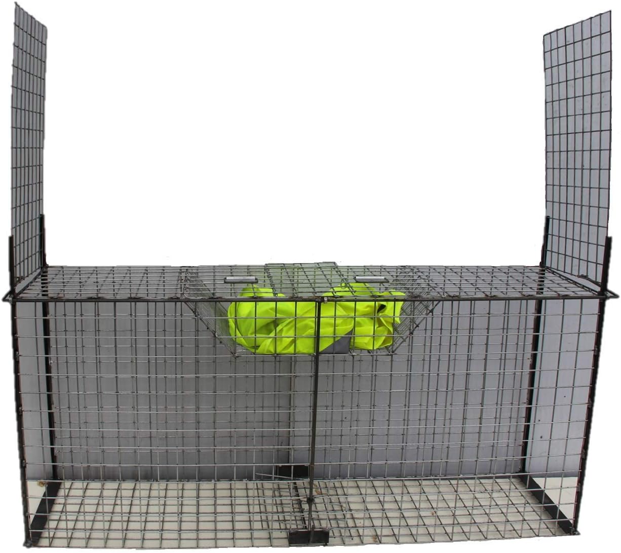 TRAPGALLIER piège Cage Capture Renards 150X70X40 2 entrées à appât Fil 4mm
