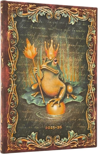 2026 Les Frères Grimm, Le Roi Grenouille - Collection Contes de Fées - 13 mois - Midi - Horizontal - Fermeture Élastique - 160 Pg - 100 GSM
