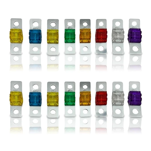 16 Pcs Fusible Voiture, Fusibles Midi 32V 20/30/40/50/60//80/100/120 Fusible Bolt A Fusibles à Courant éLevé Pour Voiture Camion VéHicules De Chantier
