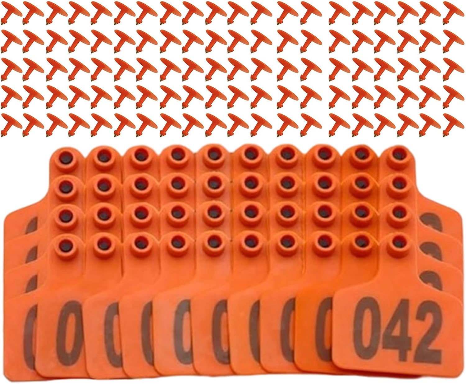 Étiquettes d'oreilles pour bétail numérotés, 1 à 100 étiquettes d'impression grasse, identification animale et gestion des troupeaux pour les exploitations agricoles