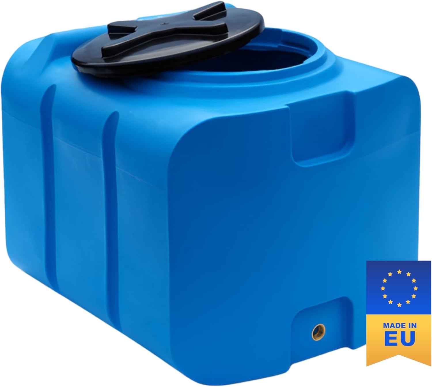 Varile Réservoir d'eau Potable 200L Bleu - sans BPA - Filetage en Laiton 3/4" intégré - Fabriqué en UE - Convient pour Les Aliments.